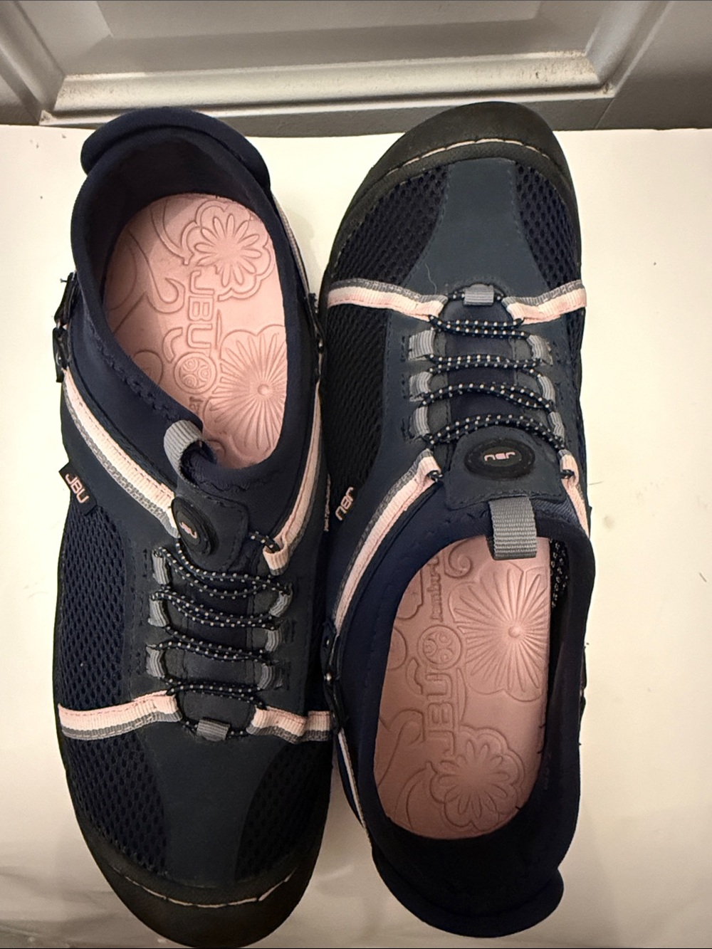 JBU Navy and Light Pink Women's Slip-On Athletic Sandals